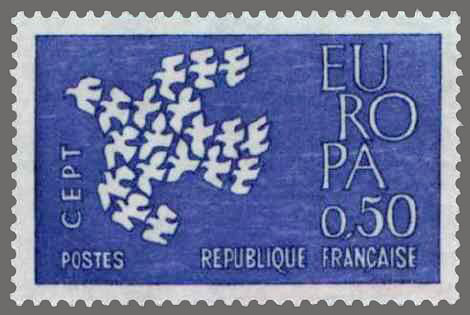 Timbre_de_France_annee_1961_-_1310_-_Vol_de_colombes_en_forme_de_colombe__symbole_de_paix__-_EUROPA_1961.jpg